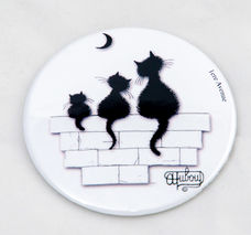 Specchietto da borsetta gatto "Tre gatti" Dubout